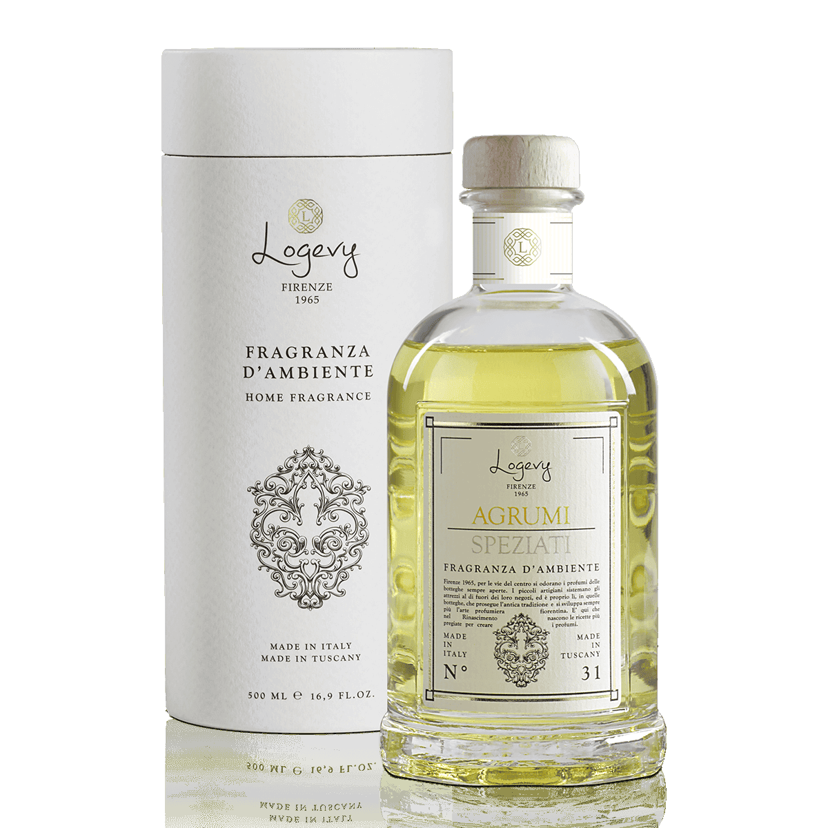 Logevy Agrumi Speziati doftpinnar i glasflaska från Toscana