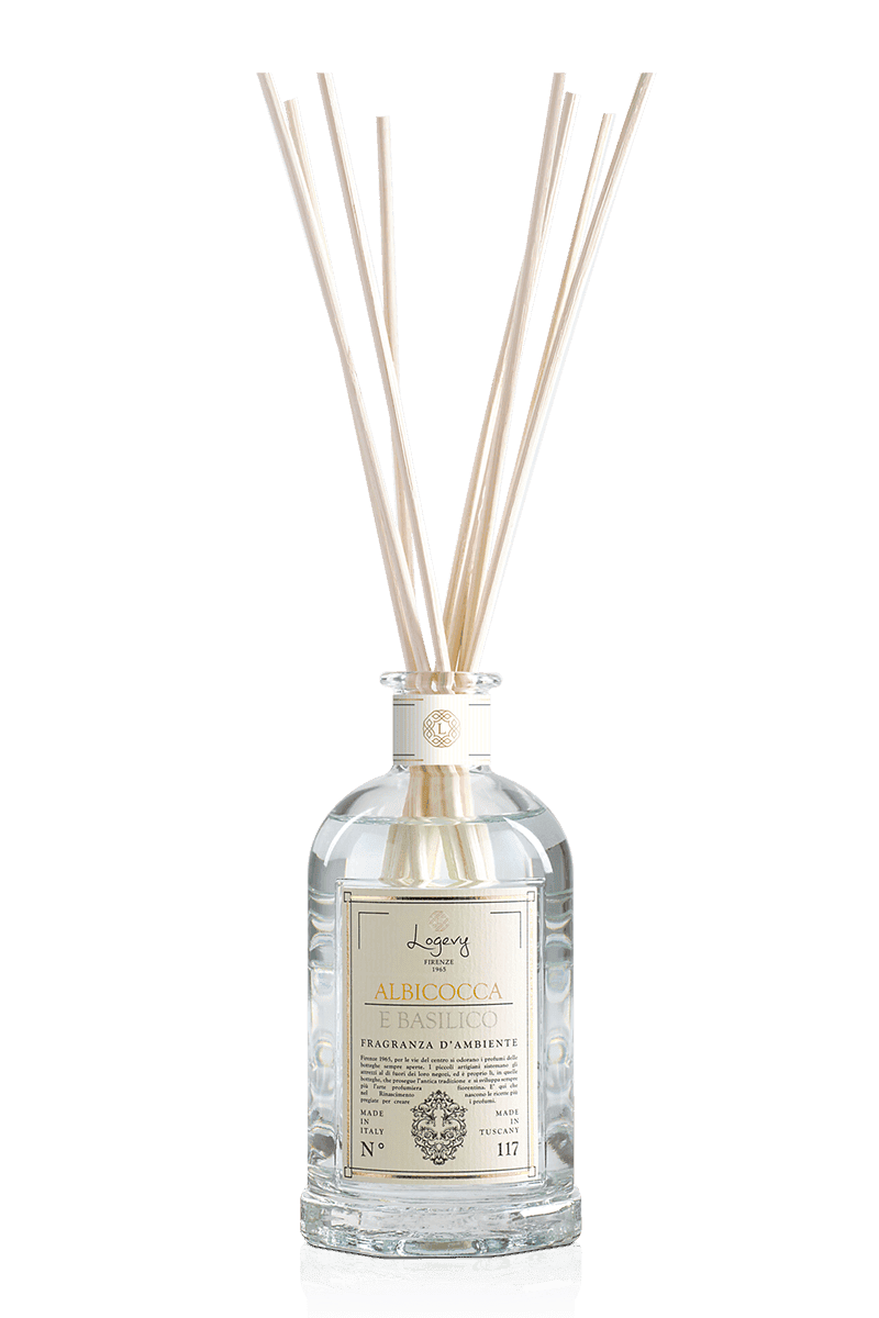Logevy Albicocca e Basilico diffuser med bambupinnar
