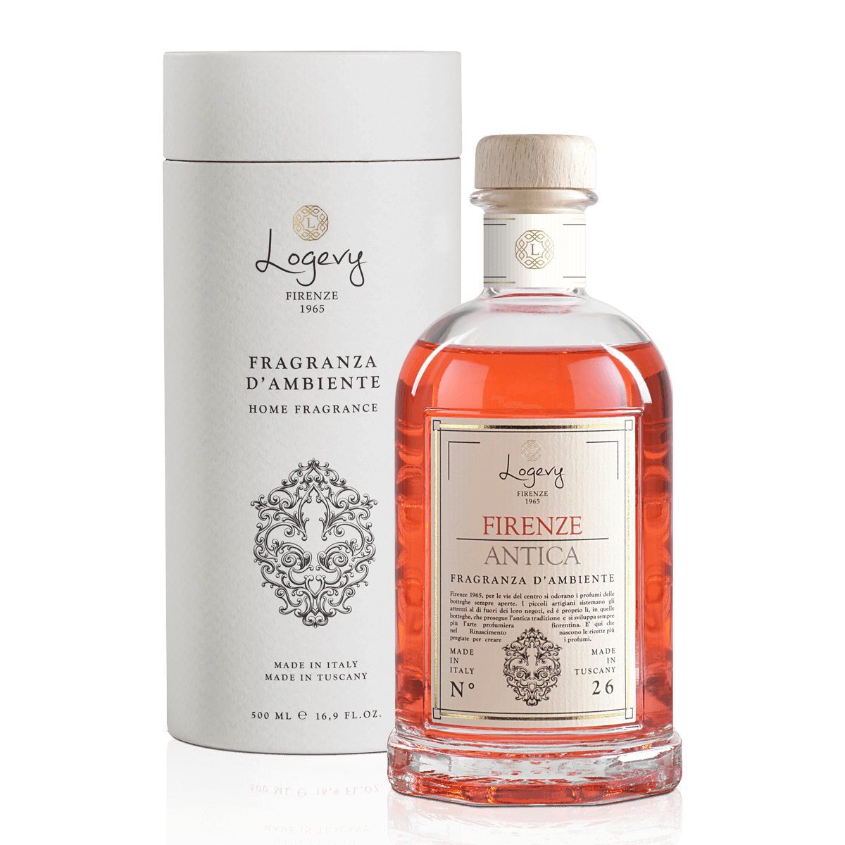 Logevy Etrusco Antico doftpinnar i glasflaska från Toscana