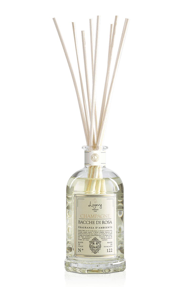 Logevy Champagne e Bacche di Rosa diffuser med bambupinnar
