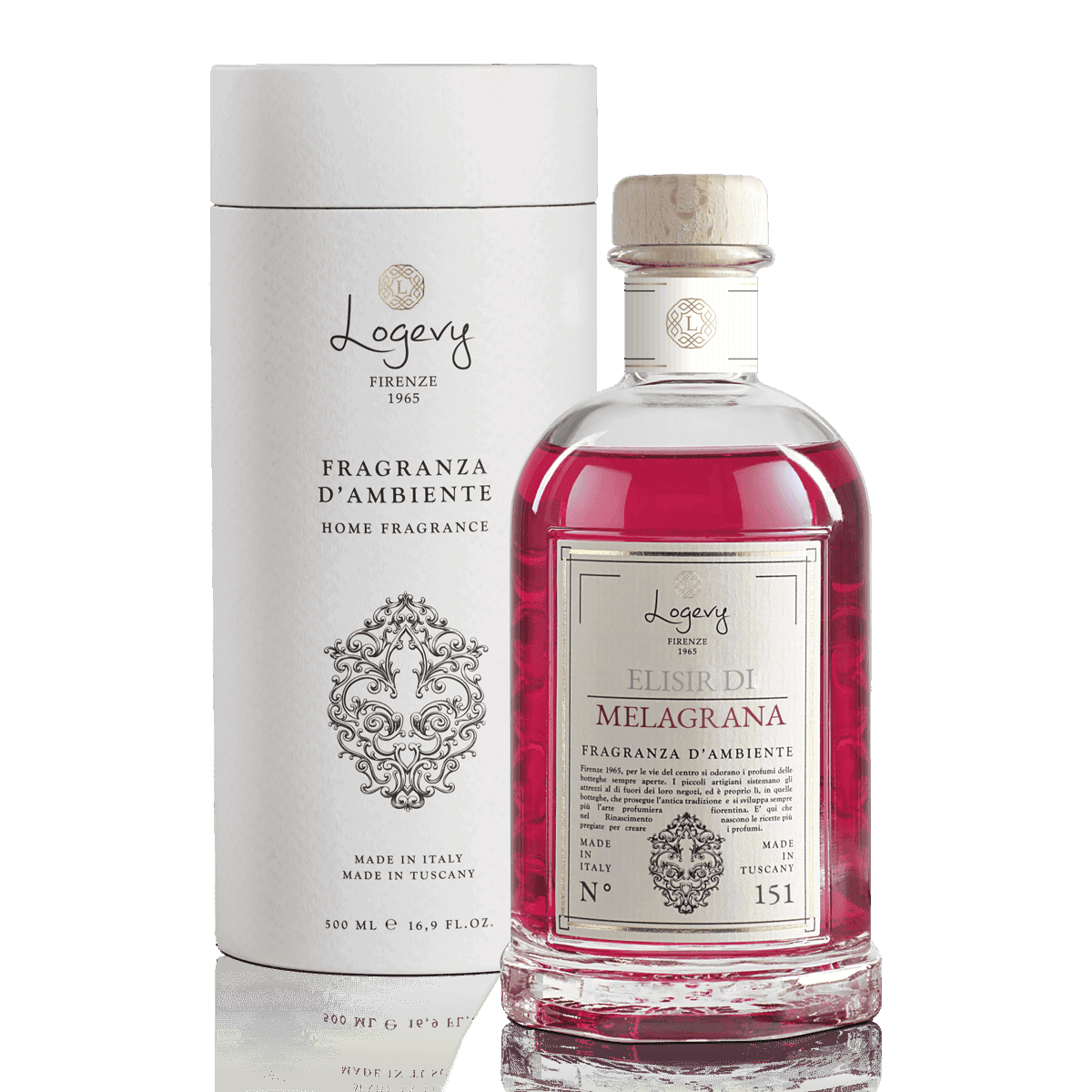 Logevy Elisir di Melagrana doftpinnar i glasflaska från Toscana