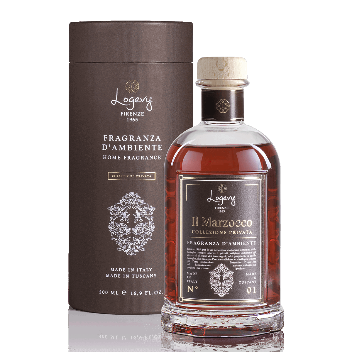 Logevy Il Marzocco doftpinnar i glasflaska från Toscana