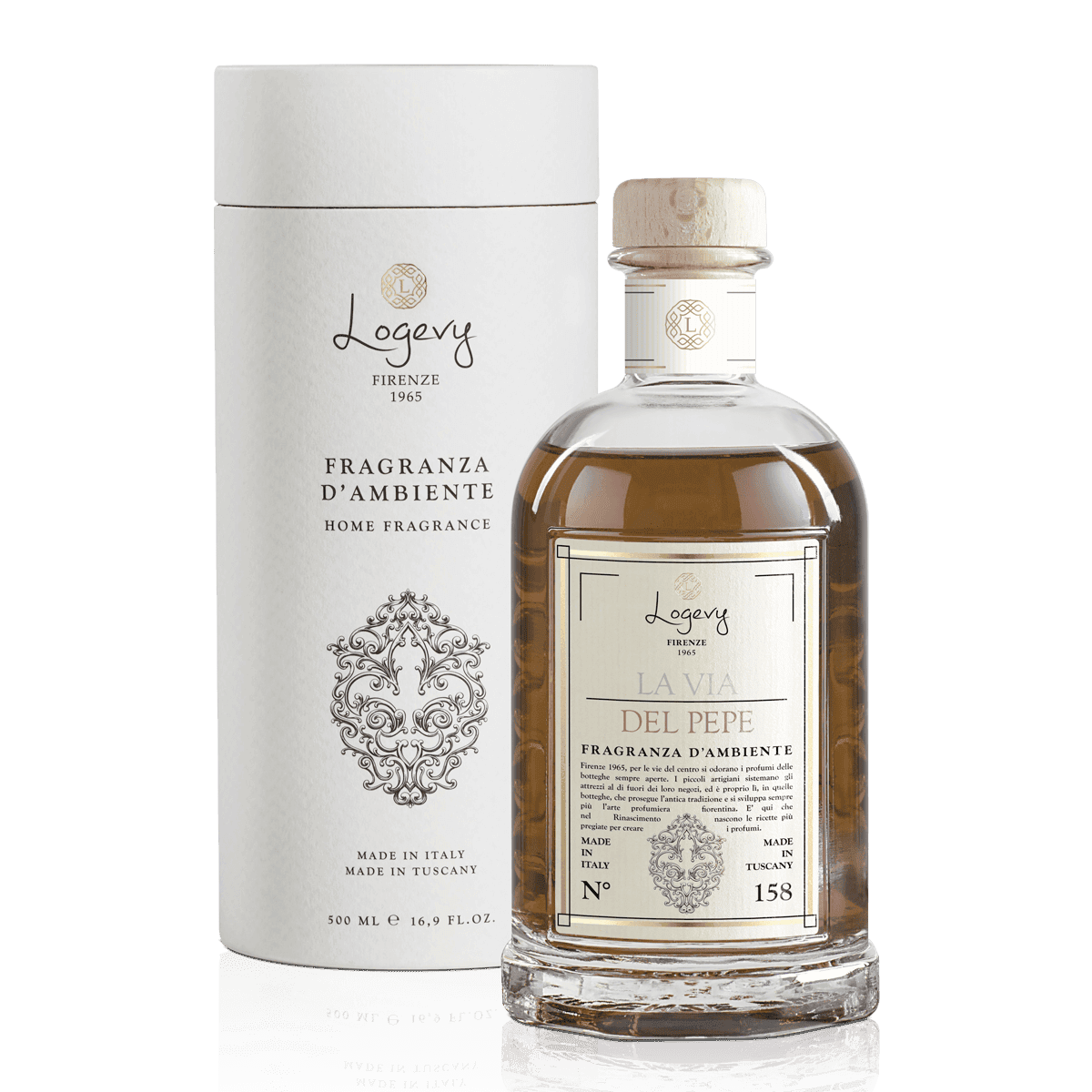 Logevy La Via del Pepe doftpinnar i glasflaska från Toscana