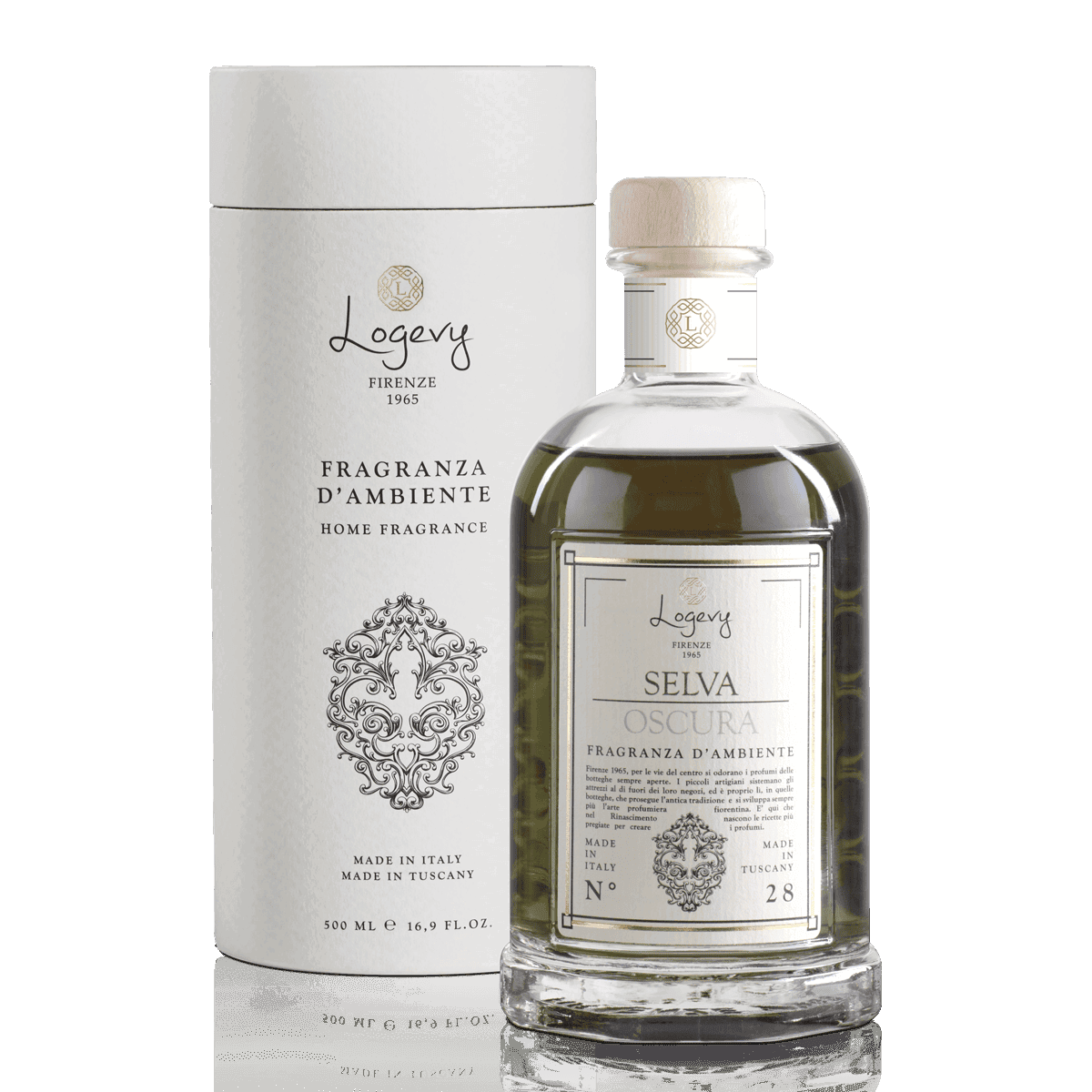 Logevy Selva Oscura doftpinnar i glasflaska från Toscana
